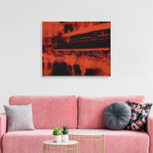 Red Paris Nacht. Coole verschwommene Bewegung Leinwanddruck (Insitu (Wohnzimmer))