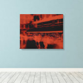 Red Paris Nacht. Coole verschwommene Bewegung Leinwanddruck (Insitu (Holzboden))