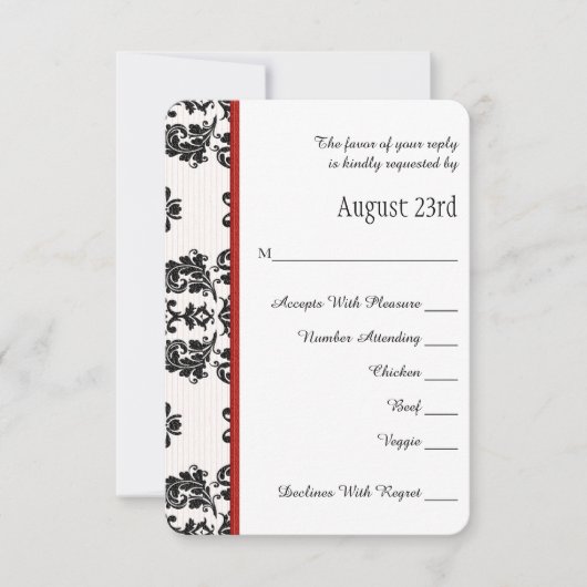 Red Parisian Eiffelturm UAWG Wedding Card RSVP Karte (Vorderseite)