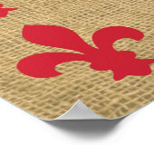 Red Parisian Moods Fleur de Lys Pattern Poster (Ecke)