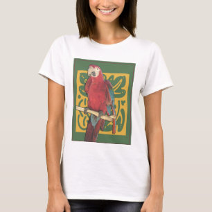Red Parrot Art Nouveau T-Shirt