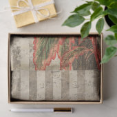 Red Parrot auf Tan Stripes Decoupage Seidenpapier (Geschenk)