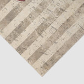 Red Parrot auf Tan Stripes Decoupage Seidenpapier (Detail)