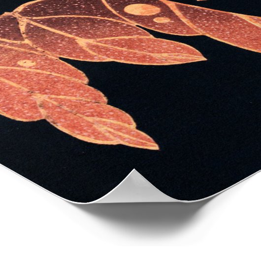 Red Parrot on Tree Branch von Ito Jakuchu Poster (Ecke)