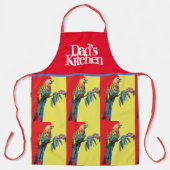 Red Parrot Rosella Farbenfroh Blau Väter Küche Schürze (Vorderseite)