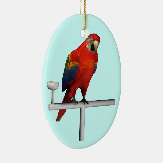 Red Parrot Scarlet Macaw Keramikornament (Rechts)