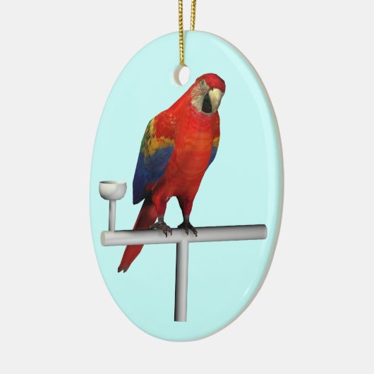 Red Parrot Scarlet Macaw Keramikornament (Links)