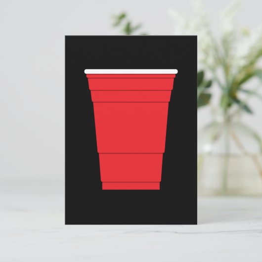 Red Party Cup  Einladung (Stehend Vorderseite)