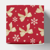 Red Party Favor Box with Gold Bow Pattern  Geschenkschachtel (Oben)