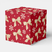 Red Party Favor Box with Gold Bow Pattern  Geschenkschachtel (Rückseite)