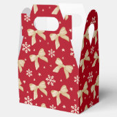 Red Party Favor Gable Box with Gold Bow Pattern  Geschenkschachtel (Geöffnet)