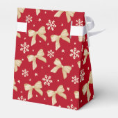 Red Party Favor Tent Box with Gold Bow Pattern Geschenkschachtel (Rückseite)
