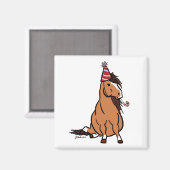 Red Party Pony Magnet (Vorderseite/Rückseite)