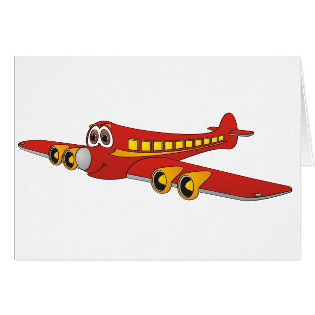 Red Passenger Jet O Cartoon (Vorderseite (Horizontal))