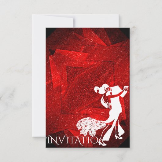 Red Passion Dance Party Charleston Einladung (Vorderseite)