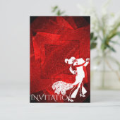 Red Passion Dance Party Charleston Einladung (Stehend Vorderseite)