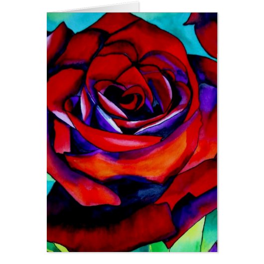 Red Passion Original rosa Watercolor Art (Vorne)