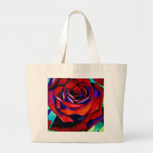 Red Passion Original rosa Watercolor Art Jumbo Stoffbeutel
