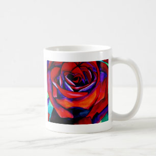 Red Passion Original rosa Watercolor Art Kaffeetasse