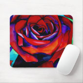 Red Passion Original rosa Watercolor Art Mousepad (Mit Mouse)