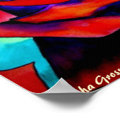 Red Passion Original rosa Watercolor Art Poster (Ecke)