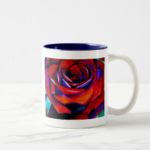 Red Passion Original rosa Watercolor Art Zweifarbige Tasse