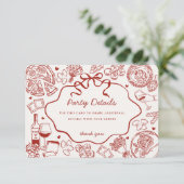 Red Pasta Holy Cannoli Italian Birthday Details Begleitkarte (Stehend Vorderseite)