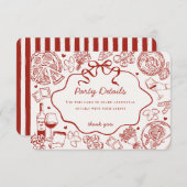 Red Pasta Holy Cannoli Italian Birthday Details Begleitkarte (Vorne/Hinten)