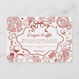 Red Pasta Special Delivery Italian Diaper Raffle Begleitkarte