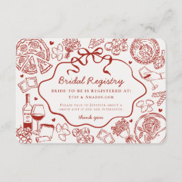 Red Pasta Thats Amore Italian Bridal Registry Begleitkarte