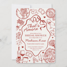 Red Pasta Thats Amore Italian Bridal Shower Einladung