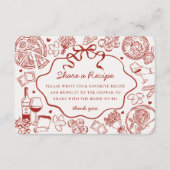 Red Pasta Thats Amore Italian Bridal Shower Recipe Begleitkarte (Vorderseite)