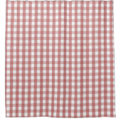 Red Pastel Gingham Pattern Modern Farmhouse Duschvorhang (Vorderseite)