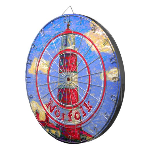 Red Pastel Lighthouse in Norfolk, UK Dartscheibe (Vorderseite rechts)