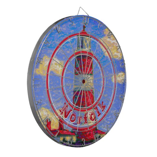 Red Pastel Lighthouse in Norfolk, UK Dartscheibe (Vorderseite Links)