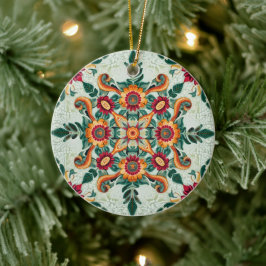 Red Patchwork Keramik Ornament