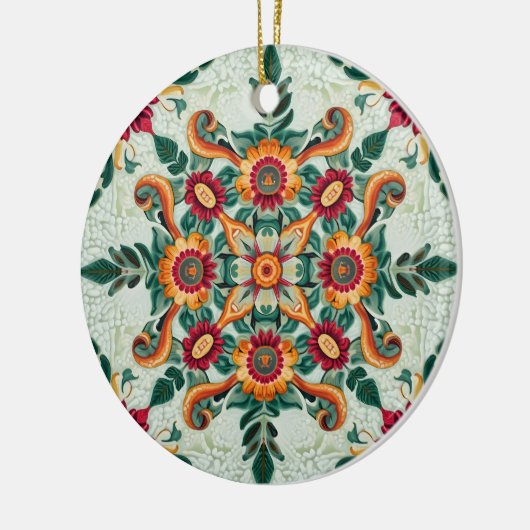 Red Patchwork Keramik Ornament (Links)