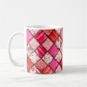 Red Patchwork Look Quilt Muster Kaffeetasse (Links)