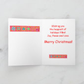 Red Patchwork Quilt Block Art Frohe Weihnachten (Innenseite)