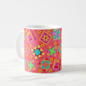 Red Patchwork Quilt Design-Tasse Kaffeetasse (Vorderseite Links)