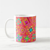 Red Patchwork Quilt Design-Tasse Kaffeetasse (Links)