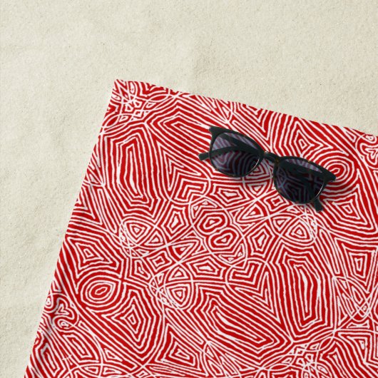 Red Pattern Beach Handtuch (Beispiel)