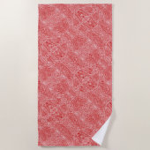 Red Pattern Beach Handtuch (Vorderseite)