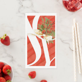 Red Pattern Christmas Joy Serviette