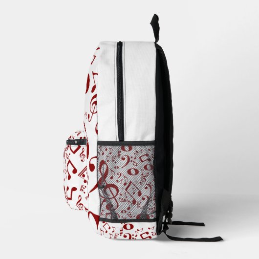 Red  Pattern Sound Notes Bedruckter Rucksack (Rechts)