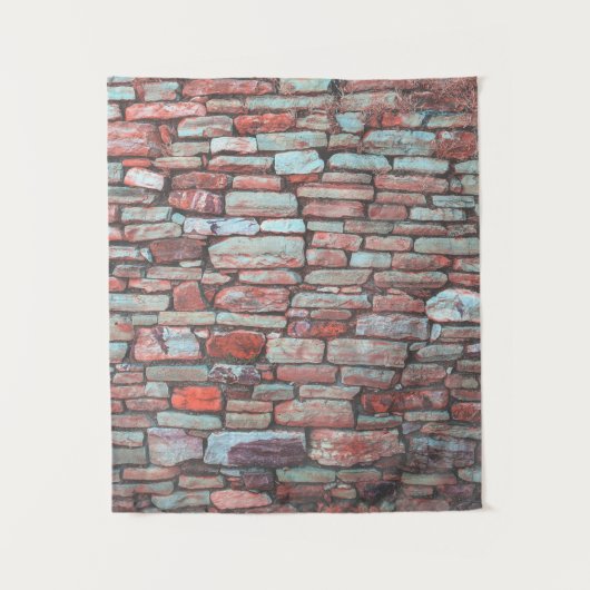 Red pavement bricked wall wandteppich (Vorderseite)