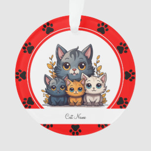 Red Paw druckt Personalisierten Katernamen Ornament
