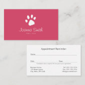 Red Paw Hund Walking Haustier Sitzen Vet Ernennung Terminkarte (Vorne/Hinten)