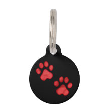 Red Paw Print Custom Pate Tag Mama Misses Me
