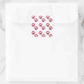 Red Paw Print Holiday Umschlag Aufkleber (Tasche)